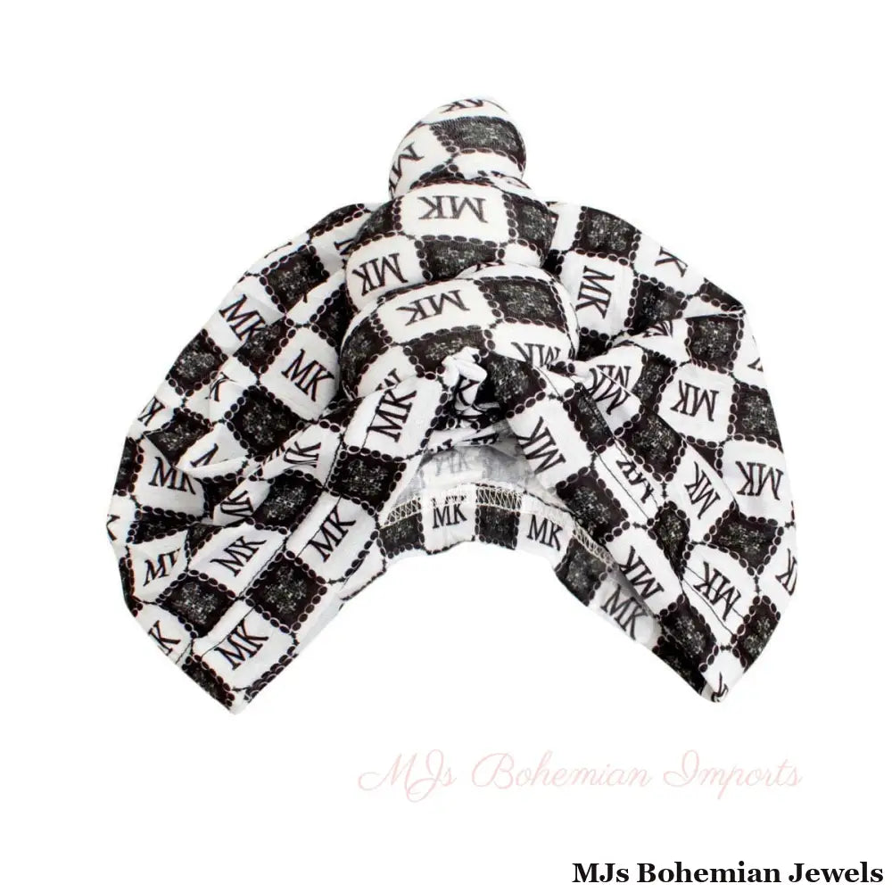 White MK Tall Twist Knot Turban
