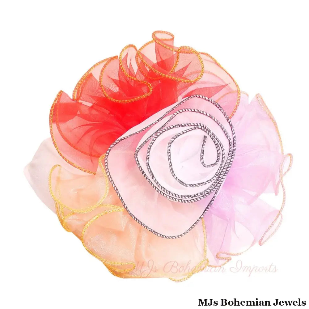 White Pleated Ruffle Rhinestone Turban