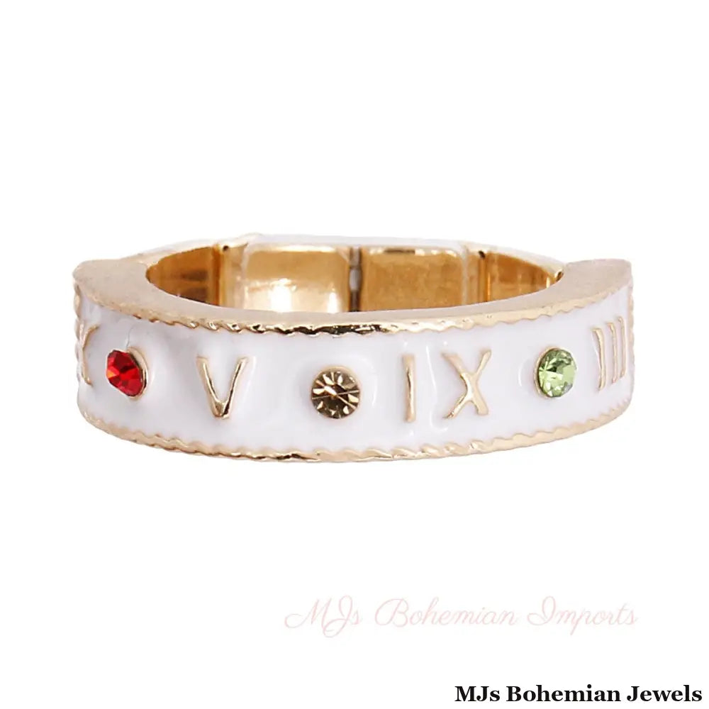 White Roman Numeral Ring