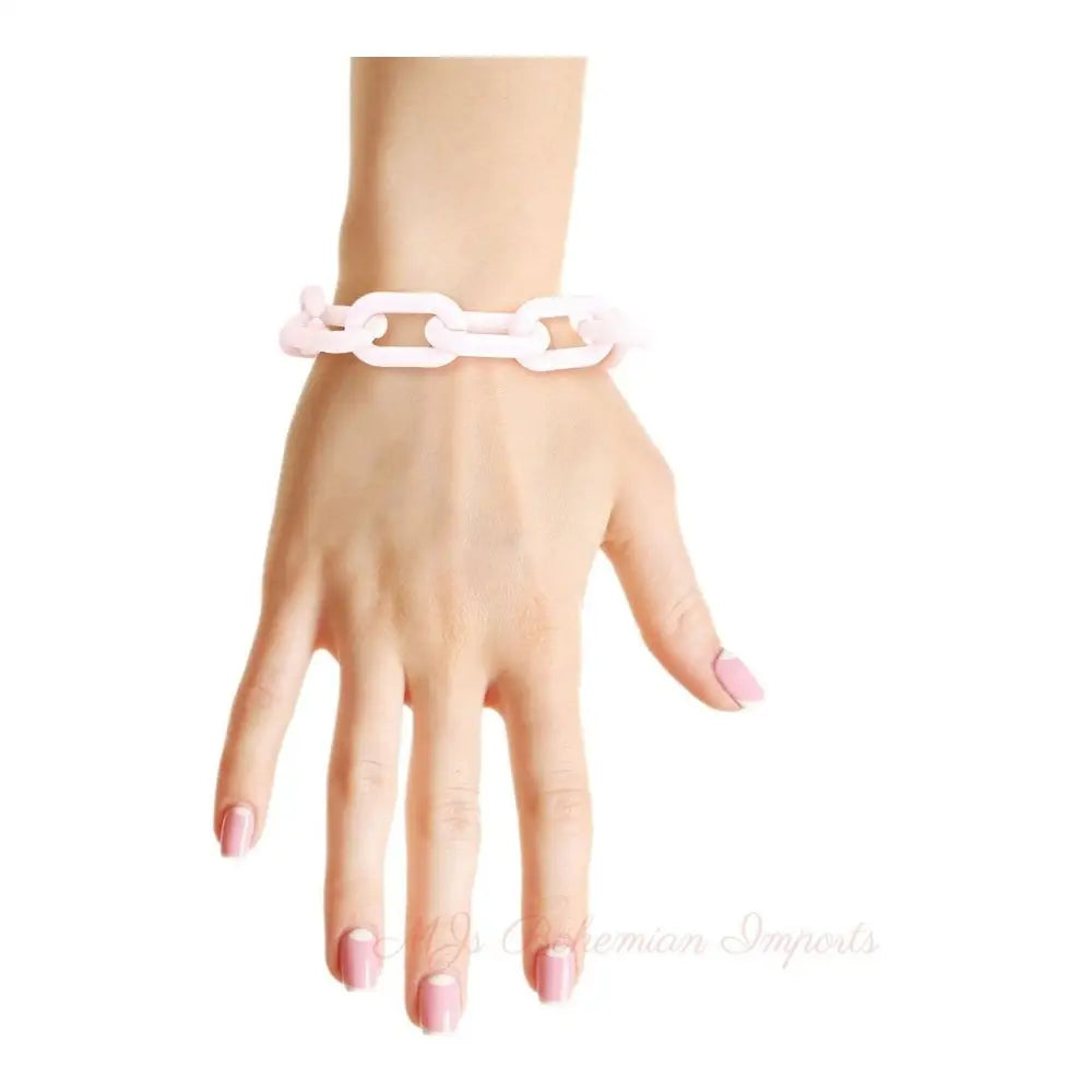 White Rubber Coated Chain Bracelet