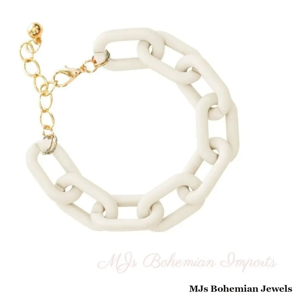 White Rubber Coated Chain Bracelet