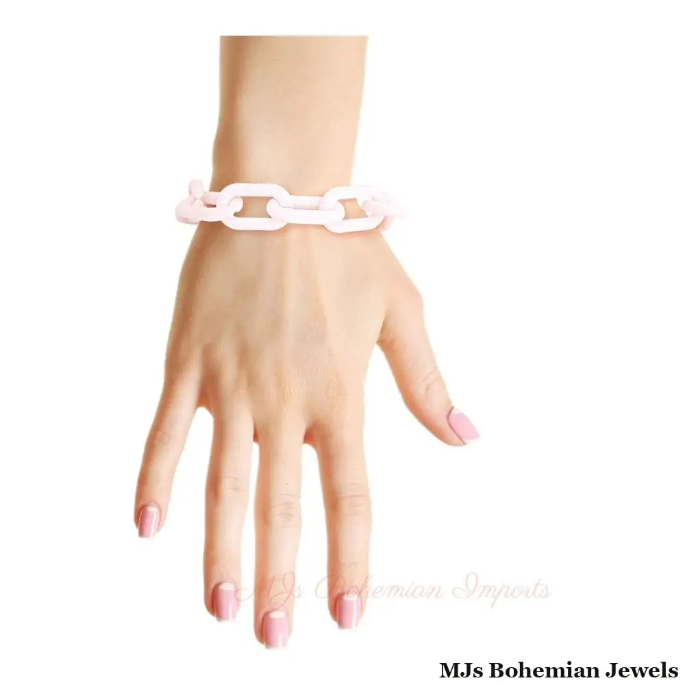 White Rubber Coated Chain Bracelet