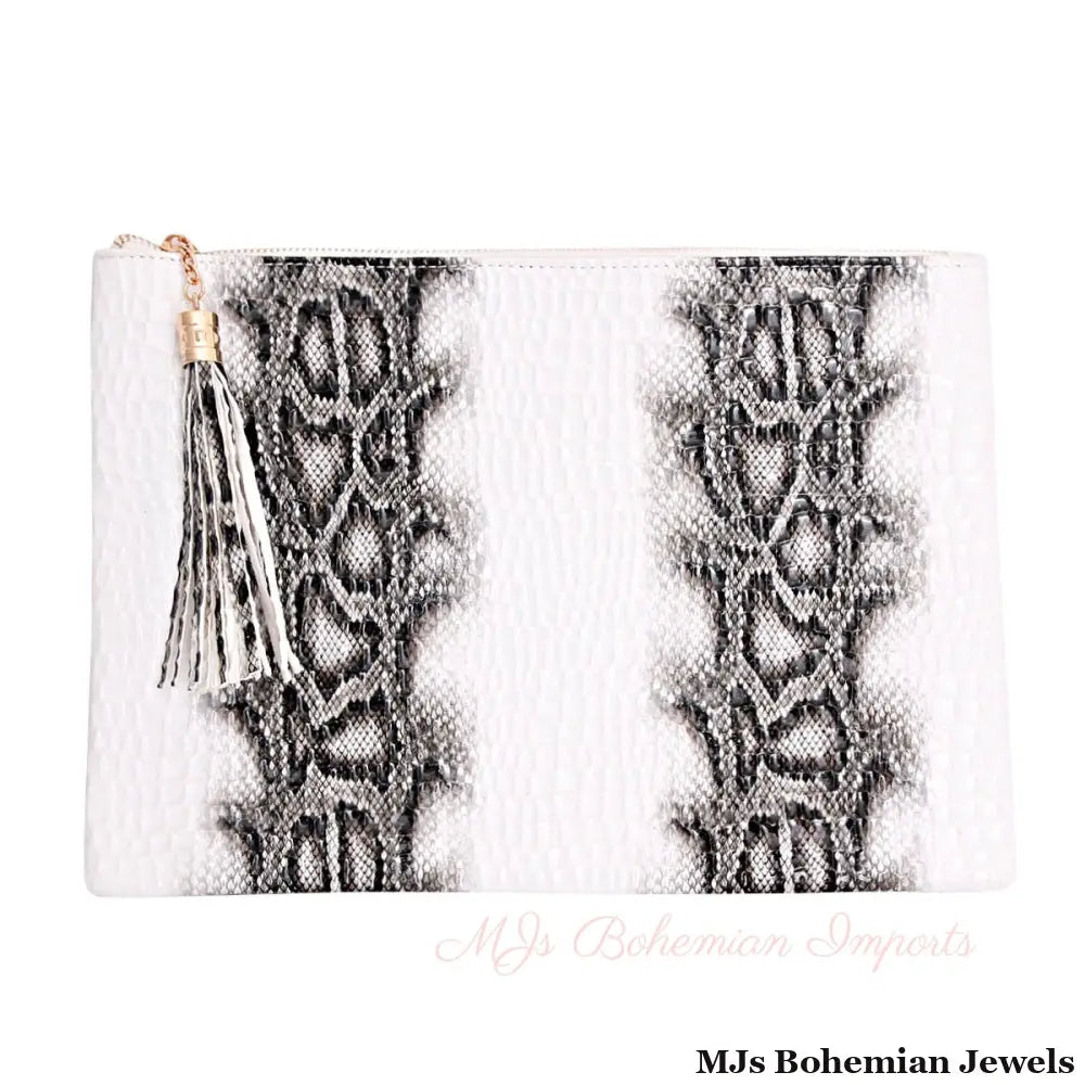 White Snake Flat Clutch