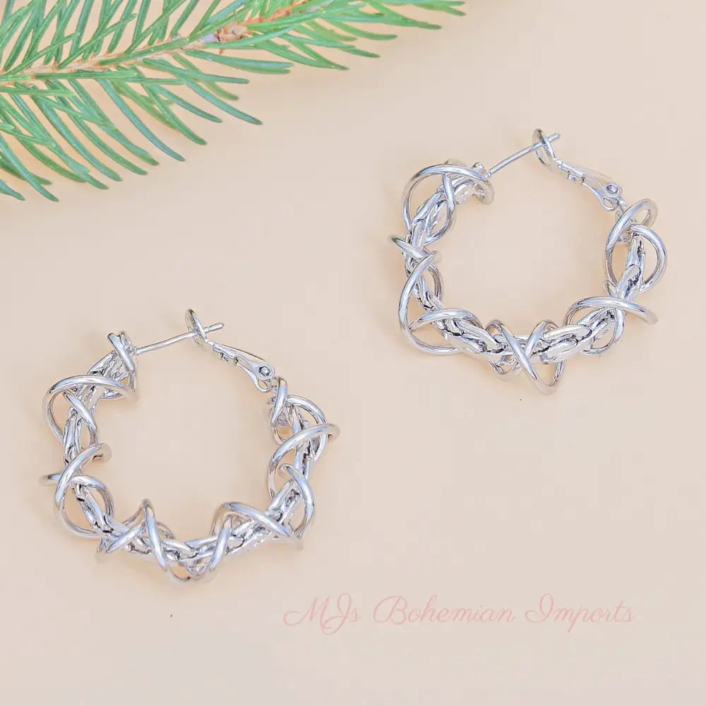 Wired Hoop White Gold 14k Dipped Earring for Women