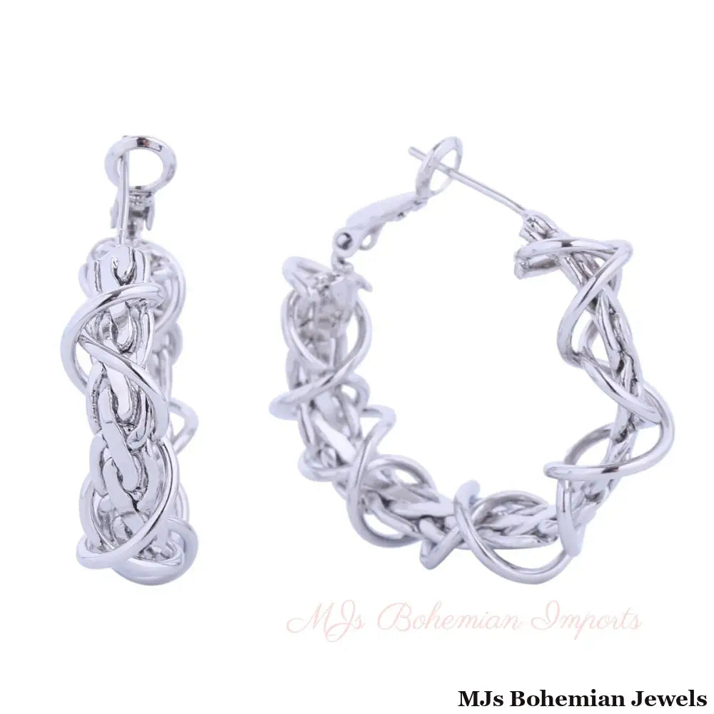 Wired Hoop White Gold 14k Dipped Earring for Women