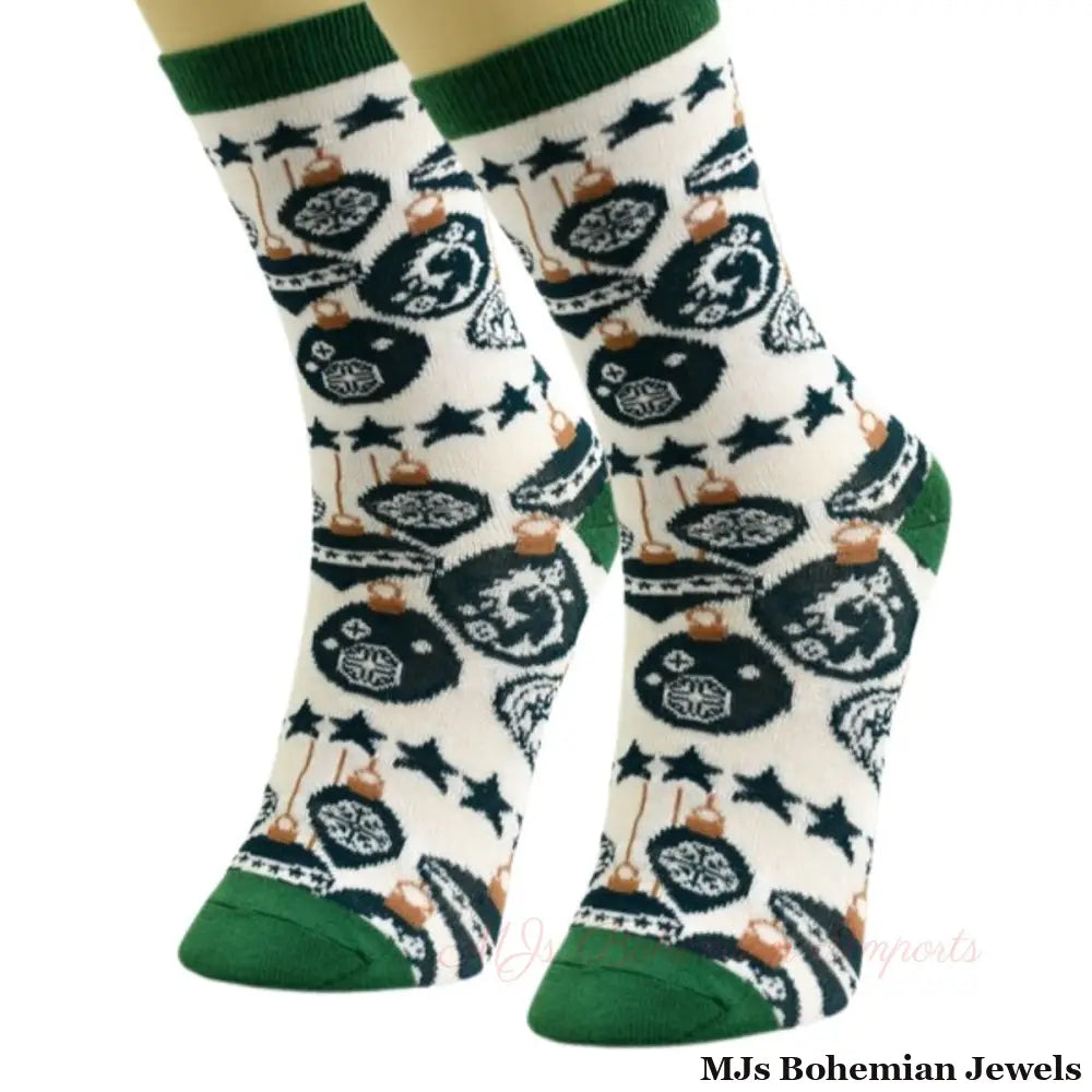 Xmas Ornament Crew Socks 3 Pcs