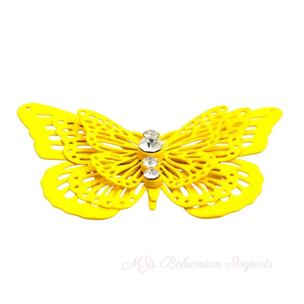 Yellow 3D Butterfly Brooch