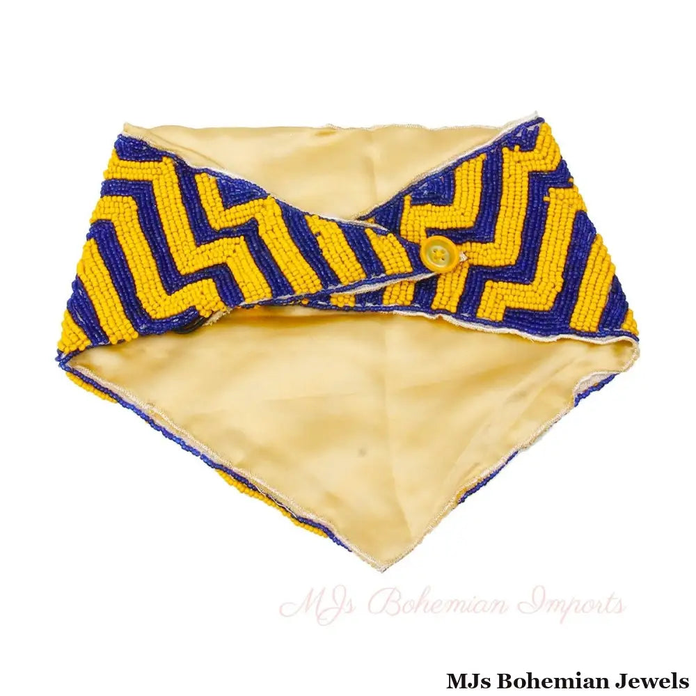 Yellow & Blue Chevron Scarf Set