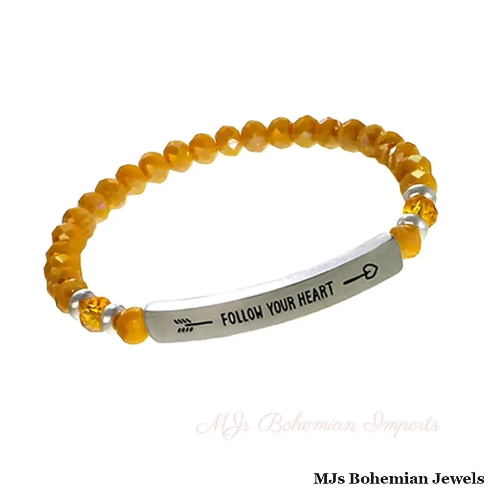 Yellow Follow your Heart Bracelet