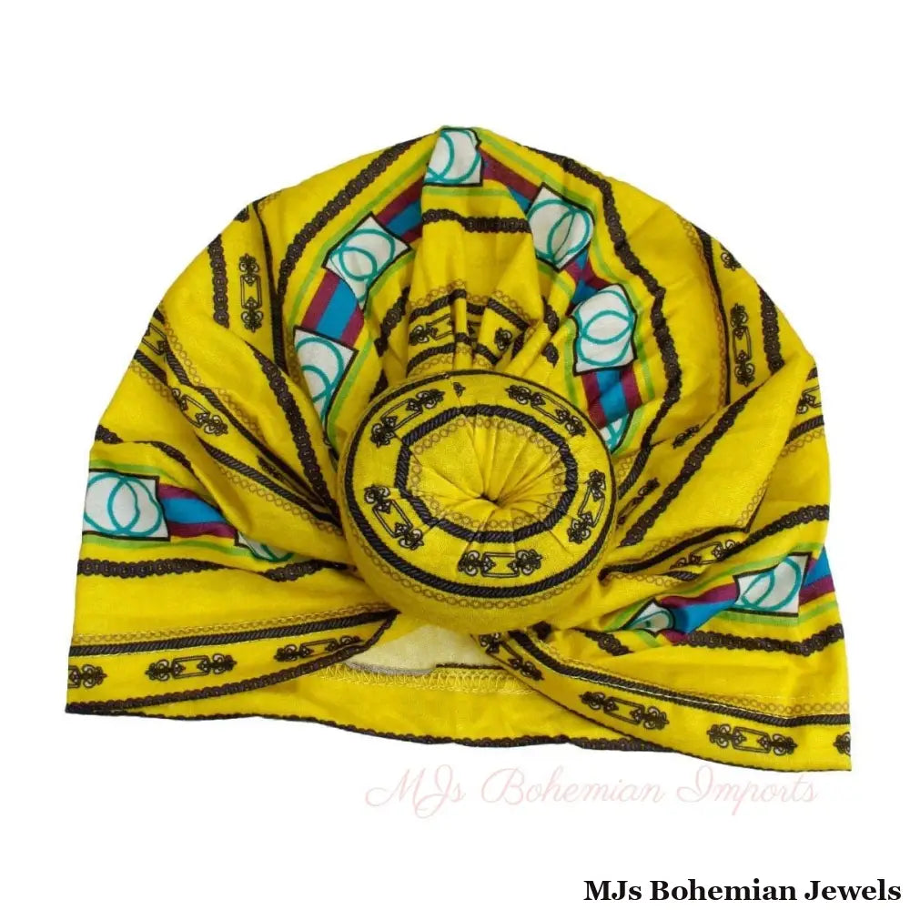 Yellow Infinity Ring Donut Knot Turban