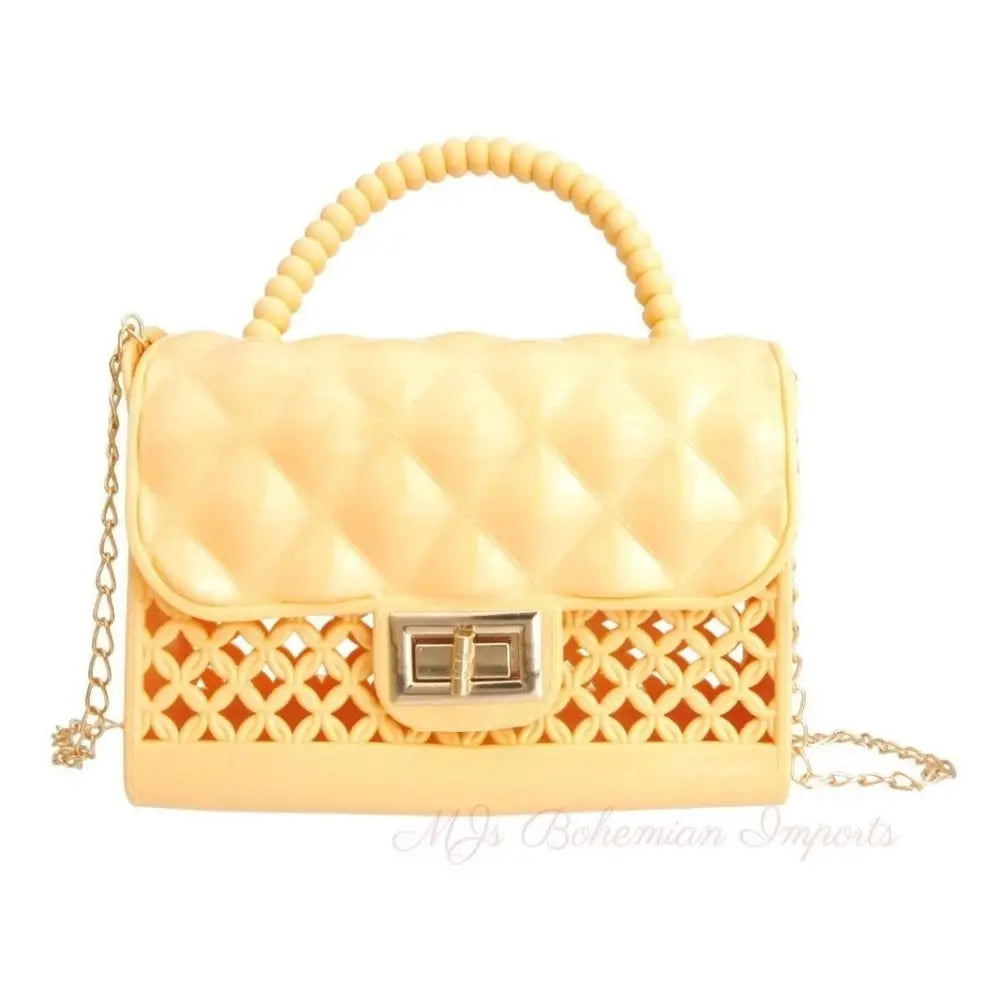 Yellow Jelly Top Handle Mini Crossbody